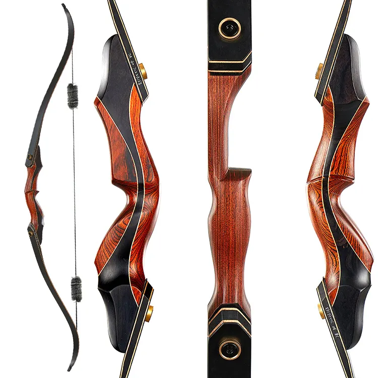 Hi Top Best Hunting Bow 60" Wooden Long Bow Archery Hunting Powerful Black Recurve Bow For Sale