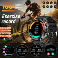 Reloj Inteligente para Exteriores BWJU164 (25 Días) con Linterna, Respuesta a Llamadas, Monitor de Ritmo Cardíaco, Resistente al Agua, Rastreador de Actividad Física, Compatible con Android e iOS