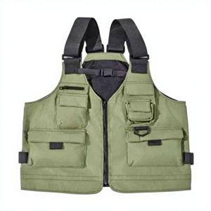 سترة تكتيكية رجالية متعددة الجيوب بلون موحد مع ميزات السترة الواقية للأنشطة الخارجية والترفيه والتنزه والتخييم وصيد الأسماك والتصوير - Product Image 2