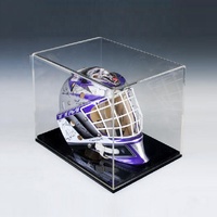Boîte de présentation en acrylique transparent rectangulaire pour casque de moto à base de dôme personnalisée Grande boîte en acrylique personnalisée