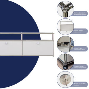 Молочно-белая металлическая мебель, шкаф для телевизора из нержавеющей стали в китайском стиле, модульная мебель большой емкости - Product Image 2