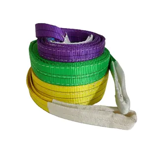 Lifting Belt Sling Spanset Flat Eye Crane Belt Eslinga Polyester Flat Woven Webbing Lifting Sling