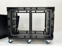 Flight case double rack en aluminium sur mesure avec 6 roues, armoire hydraulique pour montage en rack, pour mélangeurs audio, amplificateurs et enceintes