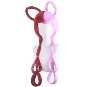 Peluca de Personaje de Anime de One Piece para Niños, Talla de Gorra, 65 cm de Largo, Mitad Morada, Mitad Roja, Peluca de Cosplay de Uta para Niños - Product Image 5