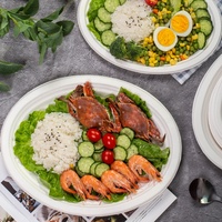 10 assiettes ovales jetables en bagasse de canne à sucre de 12,5 pouces pour les fêtes, compostables, utilisables au micro-ondes et au congélateur