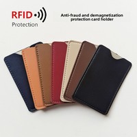 Dompet Kulit PU Sederhana Unisex 7 Inci Ultra-tipis, Penutup Kartu Kredit, Anti RFID, Tempat Kartu Berkualitas Tinggi