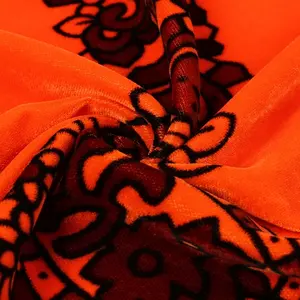 برتقالي تيلا عربي أنواع قماش مخملي فيلبوا للأحذية 100% مادة بوليستر