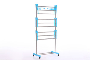 Séchoir à <span class=keywords><strong>linge</strong></span>, étendoir à vêtements, pliable à 4 niveaux, sur roulettes, séchoir à <span class=keywords><strong>linge</strong></span> en acier inoxydable avec roulettes - Product Image 5