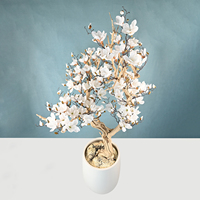 Pohon Bonsai Magnolia Buatan 2m, Pohon Magnolia Putih dengan Batang Kering, Tanaman Pot untuk Dekorasi Interior Mewah Hotel dan Rumah
