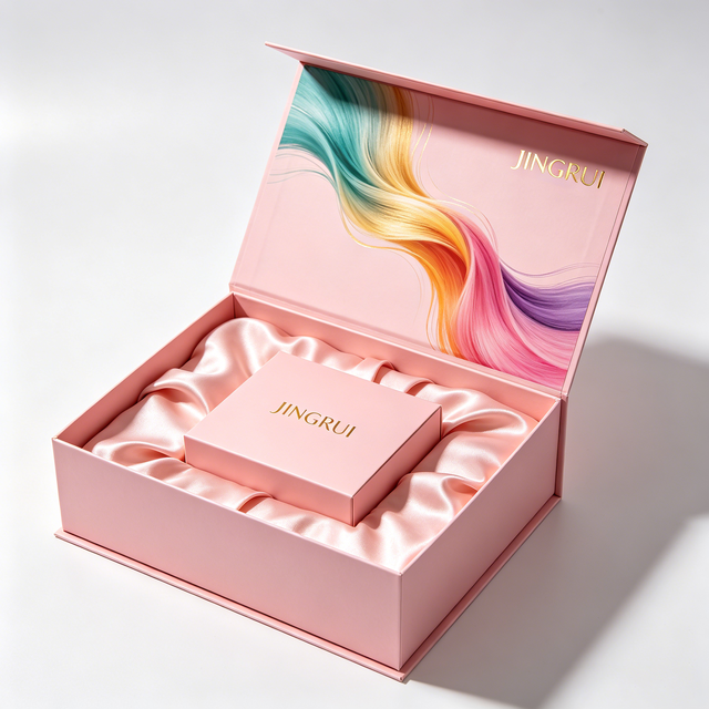 Custom Printing Logo Rigid Cardboard Hair Extension Wigs Packaging Box Recyclable Foldable Gift Box with Magnetic Closure