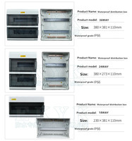 Boîtier de distribution en plastique gris étanche IP66 EKYK OEM à 6 prises EK24PN, disjoncteur photovoltaïque à montage en surface 24 circuits 250V 10-63A