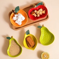 Schattig gepigmenteerd fruitvormig keramisch bordje, wegwerpbaar snackbordje voor feestjes, hotpot en sauzen serveren