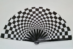 <b>Large</b> 33cm Bamboo Folding <b>Fan</b> Hand Painted Folk Art Nylon Fabric Classic DIY Eco-Friendly for Halloween Promotional Business - Product Image 4