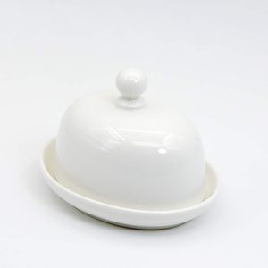 Petite soucoupe à beurre en céramique avec couvercle, plat à <span class=keywords><strong>fromage</strong></span> en porcelaine blanche avec poignée, service <span class=keywords><strong>individuel</strong></span>, petit <span class=keywords><strong>plateau</strong></span> à beurre - Product Image 4
