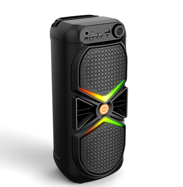 Dual 4-Inch High-Power 5-10W DC Plastic Portable Speaker with USB/AUX Connectivity RGB LED Lighting Built-in Battery