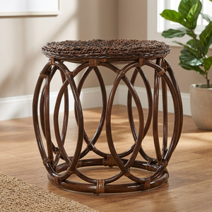 Meubles de maison en indonésie et Table basse de décoration en rotin naturel avec tissage sur le dessus pour l'intérieur - Product Image 2