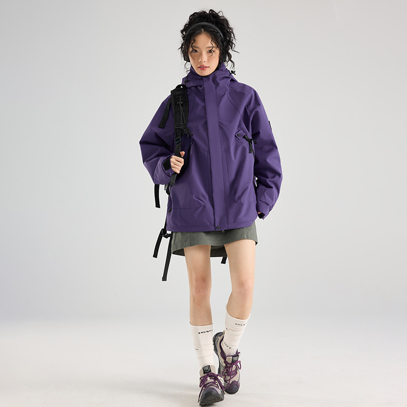 Purple single-layer shirt [Unisex loose fit]