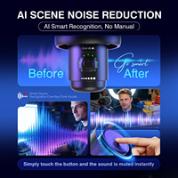 Microphone sans fil professionnel 115 dB avec suppression de bruit IA, mini microphone sans fil pour créateurs de contenu, équipement USB RGB, micro de studio