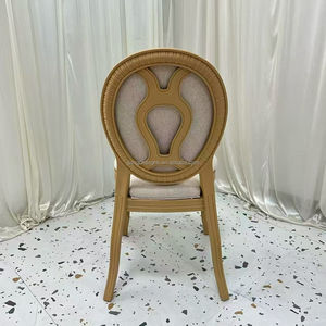 New Design Vintage Rustic <b>Plastic</b> Resin Louis Chair Round <b>Mesh</b> Back Wedding Wood Grain Banquet Chair - Product Image 4