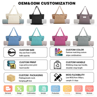 Tas Yoga Kanvas Custom dengan Tempat Matras Yoga, Tas Selempang Olahraga Gym yang Dapat Digunakan Kembali, Tas Jinjing Fitness Logo Custom Pabrik
