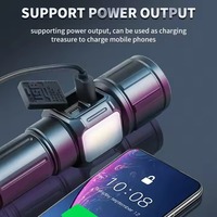 Lampe torche LED rechargeable 30W avec fonction zoom, résistante aux chocs, étanche et portable