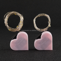 Bouton en forme de coeur Mini fée à piles éclairage de chaîne 2M LED fil de cuivre lumières scintillantes pour les événements de fête de mariage