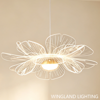 Lustre en forme de bourgeon de fleur, luminaire suspendu moderne translucide inspiré de la nature pour salon et entrée