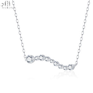 Exclusivo Collar con Colgante de Diamante de Diseño Irregular, Joyería Fina de Oro Blanco Sólido de 18K con Diamante Natural, Amuleto para Mujer, Uso Diario - Product Image 2