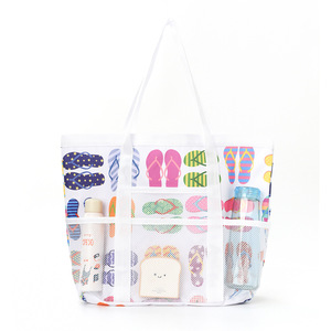 <span class=keywords><strong>Bolsa</strong></span> de <span class=keywords><strong>playa</strong></span> multibolsillo de gran capacidad, <span class=keywords><strong>bolsa</strong></span> de almacenamiento hueca de malla de nailon con cierre abierto para <span class=keywords><strong>Amazon</strong></span>, organizador de baño transfronterizo - Product Image 5