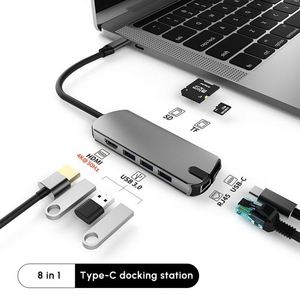 LKL USB C Docking Station,8 in 1 USB C <strong>Hub</strong> Multiport Adapter with SD <strong>Card</strong> <strong>Reader</strong> - Product Image 1