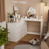 Commode à maquillage moderne de luxe coiffeuse maquillage dressing chambre à coucher miroir lumière LED commode