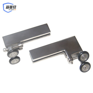 Roulettes de porte de douche en alliage d'aluminium noir miroir 1012 mm pour porte coulissante en verre - Product Image 2