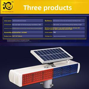 Feu de signalisation solaire double face à 6 lumières LED rouge et bleue pour la promotion du plastique stroboscopique de barrage routier pour les installations routières - Product Image 2