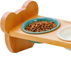 Soporte de Madera para Comedero de Gatos, Doble Comedero Elevado para Perros, Plato de Comida para Mascotas de Madera Sólida - Product Image 2