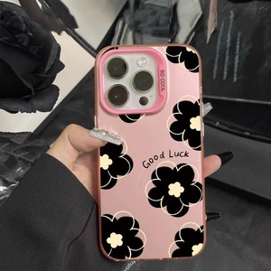 Funda de Teléfono TPU Negra con Diseño Floral Exquisito, Compatible con iPhone 17, 16, 14 Pro Max, 13, 11 Plus, Compatible con Apple X, Color Plateado - Product Image 3