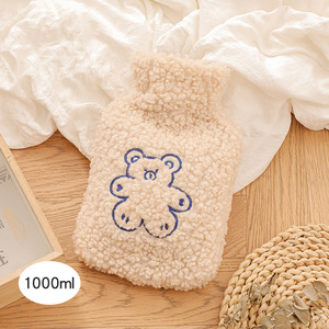 1000ml ours épaissi en peluche haute densité bouteilles chaudes chauffe-mains couverture enveloppement eau chaude cruche sac <span class=keywords><strong>lit</strong></span> période crampe - Product Image 5