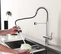 Robinet de cuisine intelligent à capteur tactile en laiton, monocommande, sans contact, pour hôtel, avec douchette extractible