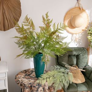 Planta Artificial de Helecho Tigre Verde Yujie, PVC, Goma Suave, Lavable, Decoración para Bodas, Interior y Exterior, 60 cm - Product Image 1