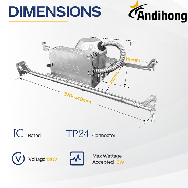 Ic Rated Air Tight Ceiling Downlight Can With Junction Box E26 Screw
