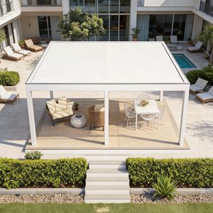 <span class=keywords><strong>Kit</strong></span> de Gazebo con Vigas de Aluminio y <span class=keywords><strong>Toldo</strong></span> Plegable, Soportes para Pérgola para Jardín y Patio Exterior, <span class=keywords><strong>Toldo</strong></span> de Aluminio Impermeable - Product Image 1