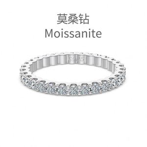 Bague d'éternité en argent sterling Dylam au design tendance, avec pierres de moissanite VVS1 couleur D, pour mariage ou promesse, bijoux raffinés - Product Image 4