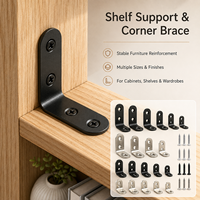 Support d'angle en acier inoxydable 201 brossé avec trous fraisé pour étagères de garage, meubles de camping-car, fixation de joints