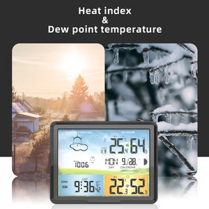 Thermo-hygromètre <span class=keywords><strong>Station</strong></span> météo sans fil Écran LCD couleur Prévisions météo Réveil <span class=keywords><strong>avec</strong></span> fonction snooze <span class=keywords><strong>Station</strong></span> météo RCC pour salon - Product Image 6