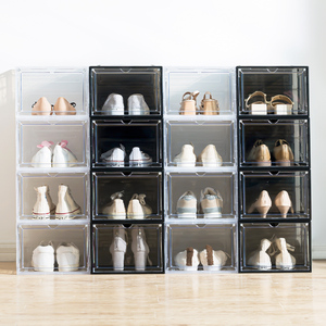 Clear Sneaker Boxes Sneaker Shoe Box New Clear Plastic 47 Yards Sneaker Boxes Bin Stackable Organizer Custom Logo Shoe Storage Box