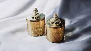 Luxury Glass <b>Storage</b> Jar Set with Metal Lid Decorative <b>Container</b> for Candy Snacks Dry Fruits Home Decor Kitchen <b>Storage</b> - Product Image 4