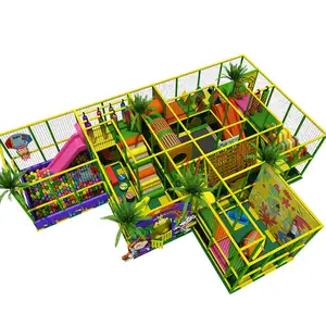 Casa interior do campo de jogos do jardim de infância do labirinto das crianças equipada com trampolim e piscina de bolas para o bebê