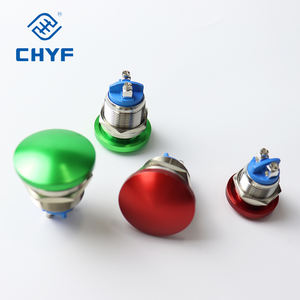 CHYF 16mm 19mm 22mm rosso verde fungo interruttore a pulsante di arresto di emergenza 250V blocco in metallo pulsante - Product Image 2