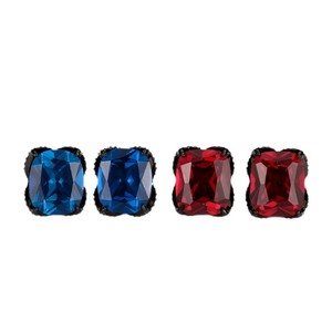 Bijoux élégants de style féminin, écologiques, en cuivre plaqué or <span class=keywords><strong>noir</strong></span>, 10x12mm, <span class=keywords><strong>spinelle</strong></span> bleue, zircon, boucles d'oreilles à la mode pour femmes - Product Image 2