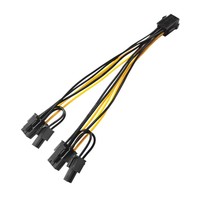 Câble adaptateur GPU à noyau en cuivre pur de 22 cm, 6 broches vers double 8 broches (6+2), cordon d'alimentation PCIE pour connexion de carte graphique