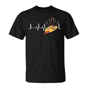 Camiseta divertida con diseño de paleta de pinceles y latido del corazón para artistas, pintores y profesores de arte - Product Image 2